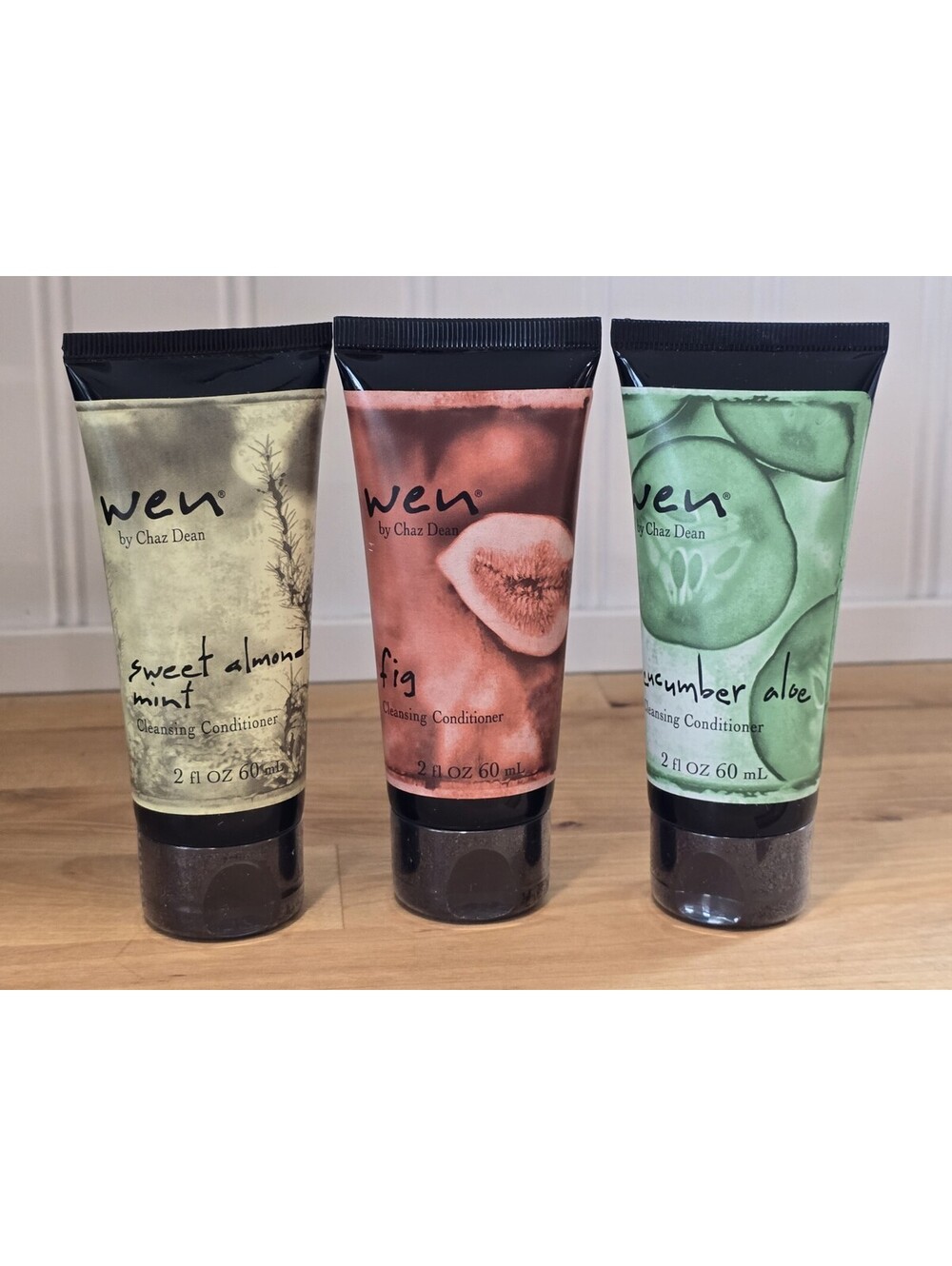 Wen Sweet Almond Mint & FIG, Cucumber Cleansing Conditioner 2 oz Lot Of 3 Sealed
